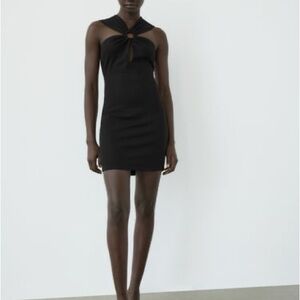 Zara DRESS WITH METAL RING DETAIL BLACK. New with tags.